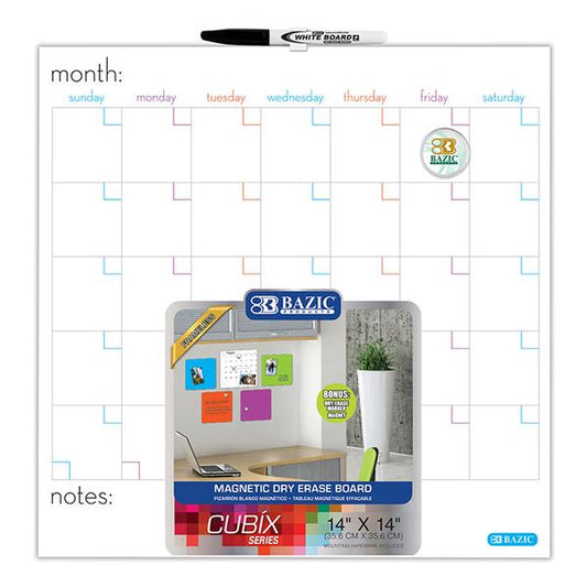 14" x 14" Magnetic Dry Erase Calendar Tile
