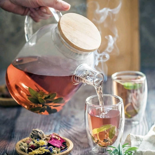 4 Piece Thermo Glass Asian Tea Entertaining Set For 2