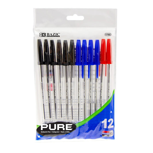 Pure Assorted Color Pens (12/Pack)